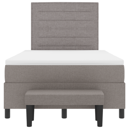 Box Spring Seng Med Madras Gråbrun 120 X 200 Cm Stof