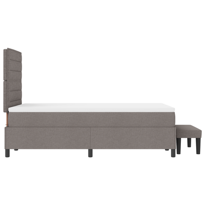 Box Spring Seng Med Madras Gråbrun 120 X 200 Cm Stof