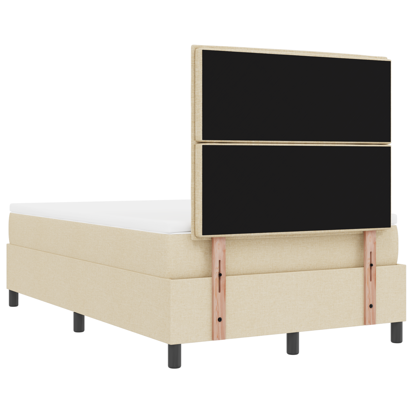 Box Spring Seng Med Madras Creme 120 X 200 Cm Stof