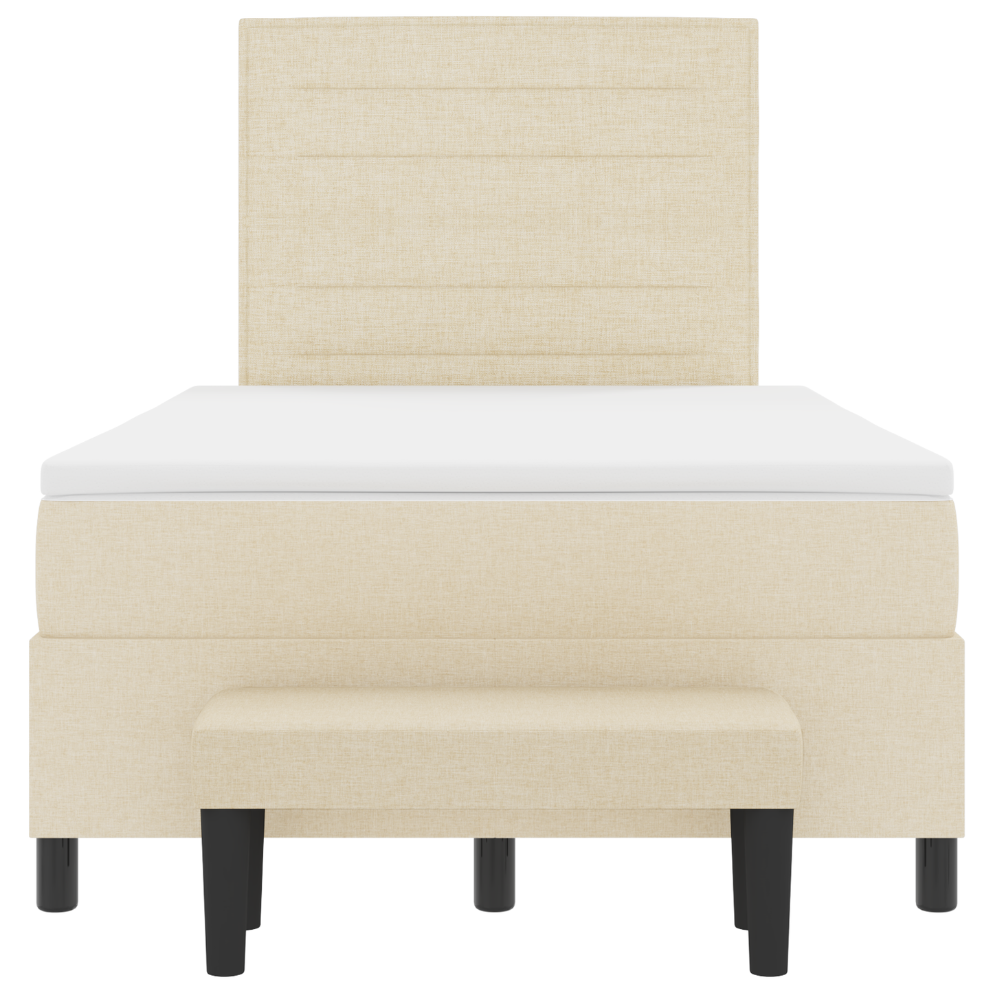 Box Spring Seng Med Madras Creme 120 X 200 Cm Stof