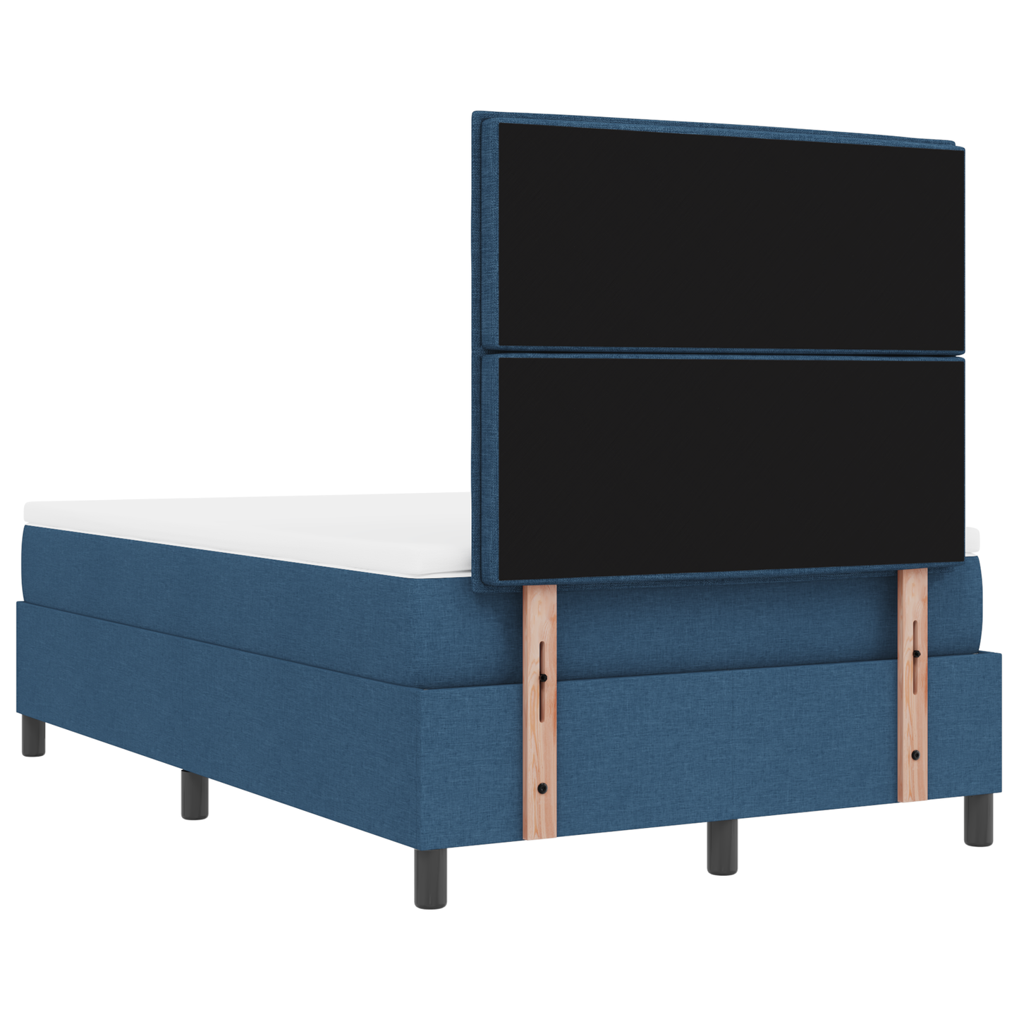 Box Spring Seng Med Madras Med Hovedgærde Blå 120 X 200 Cm Stof
