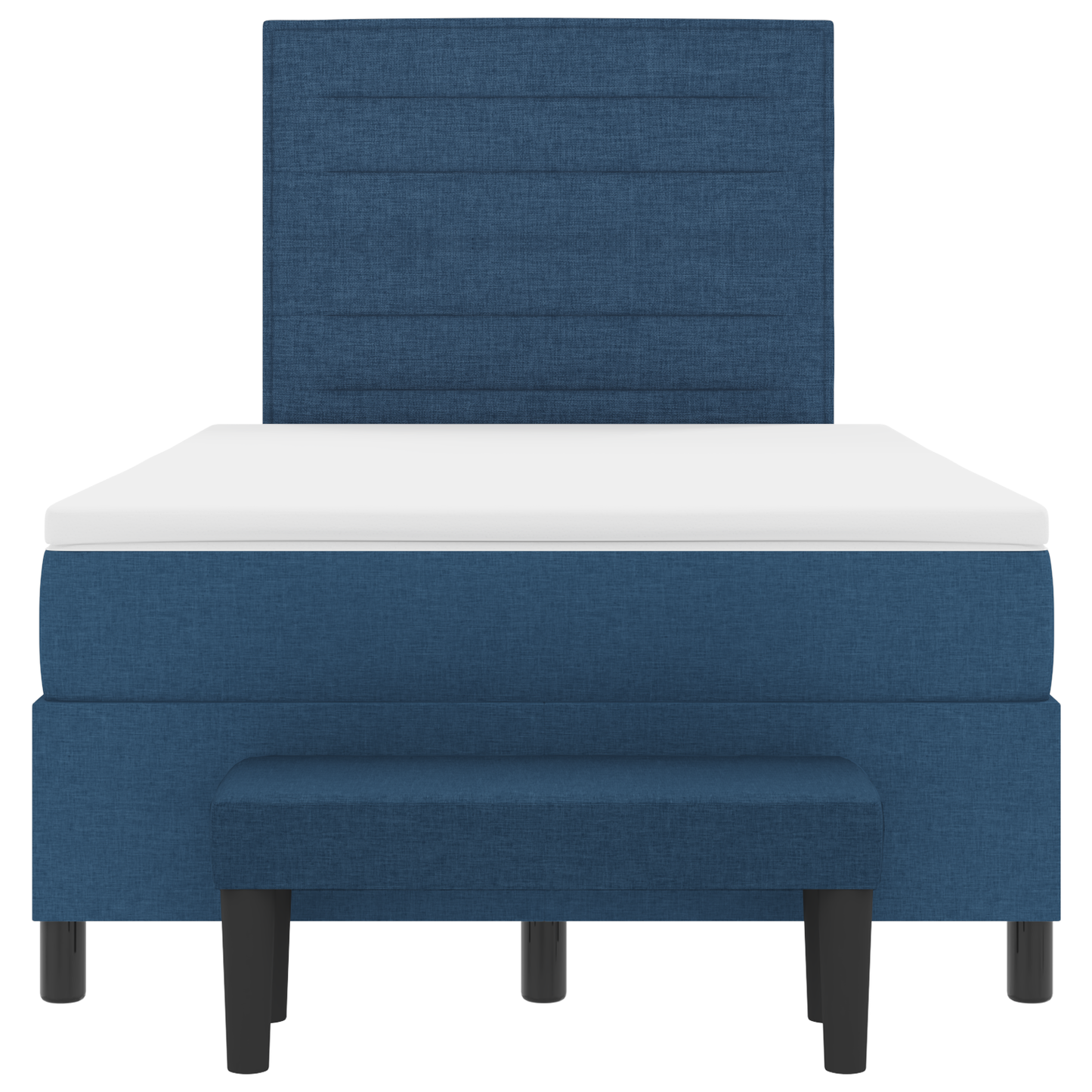 Box Spring Seng Med Madras Med Hovedgærde Blå 120 X 200 Cm Stof