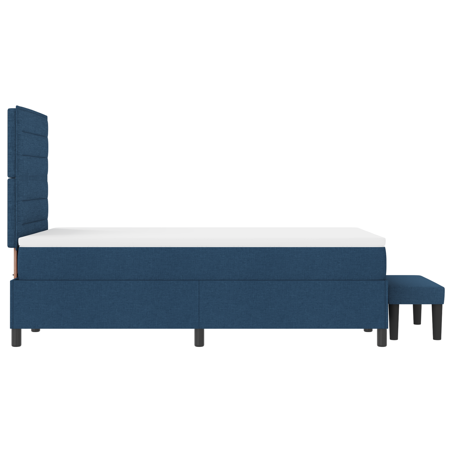 Box Spring Seng Med Madras Med Hovedgærde Blå 120 X 200 Cm Stof