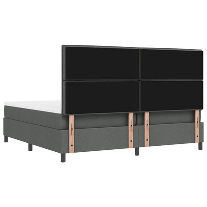 Box Spring Seng Med Madras Mørkegrå 200 X 200 Cm Stof
