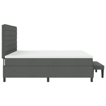 Box Spring Seng Med Madras Mørkegrå 200 X 200 Cm Stof