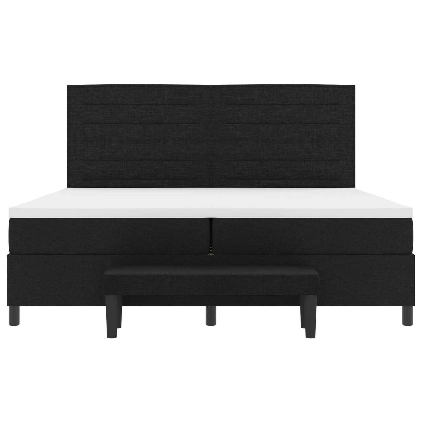 Box Spring Seng Med Madras Sort 200 X 200 Cm Stof