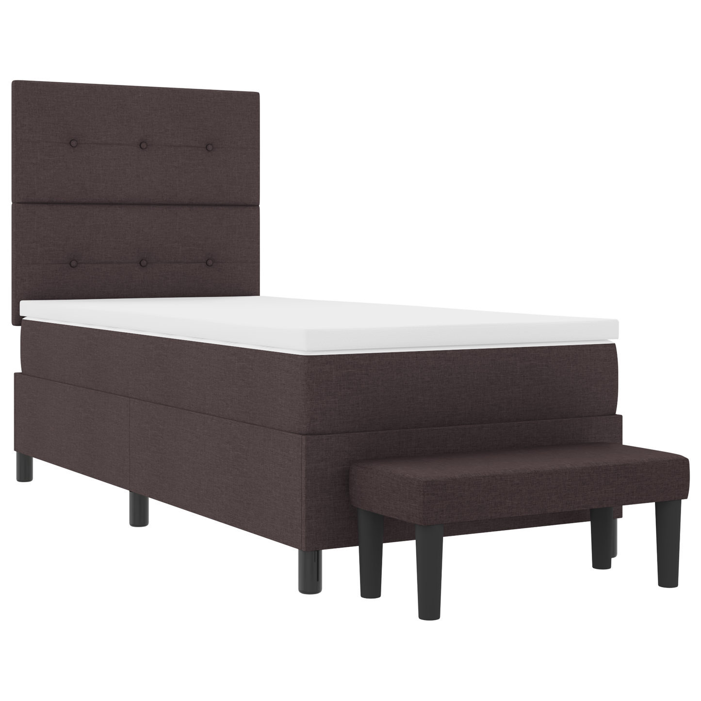 Box Spring Seng Med Madras Mørkebrun 90 X 200 Cm Stof