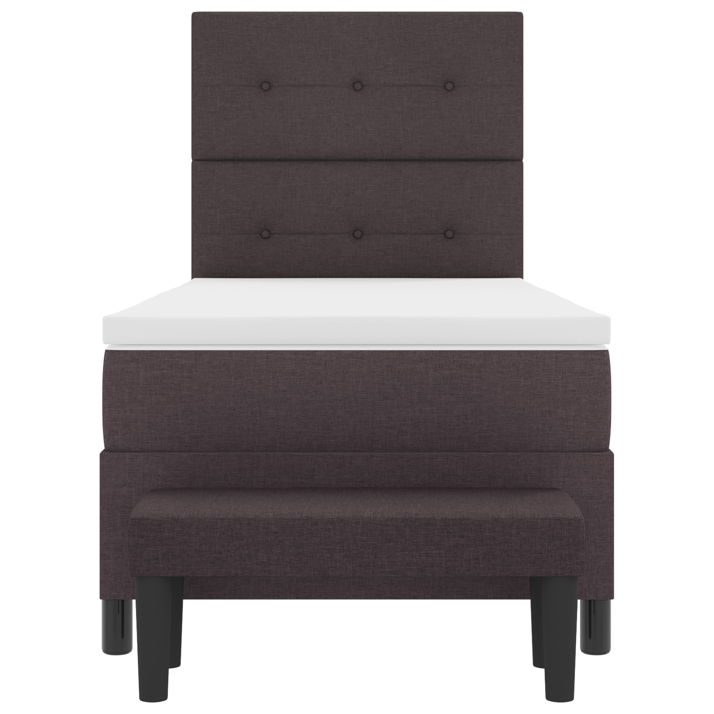 Box Spring Seng Med Madras Mørkebrun 90 X 200 Cm Stof