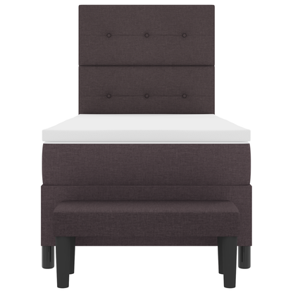 Box Spring Seng Med Madras Mørkebrun 90 X 200 Cm Stof