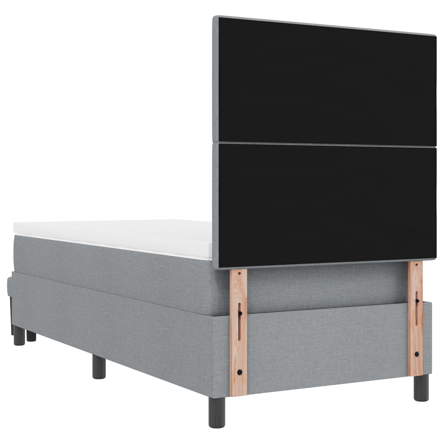 Box Spring Seng Med Madras Lysegrå 100 X 200 Cm Stof