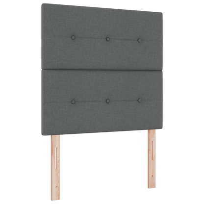 Box Spring Seng Med Madras & Bænk Mørkegrå 100X200 Cm Stof