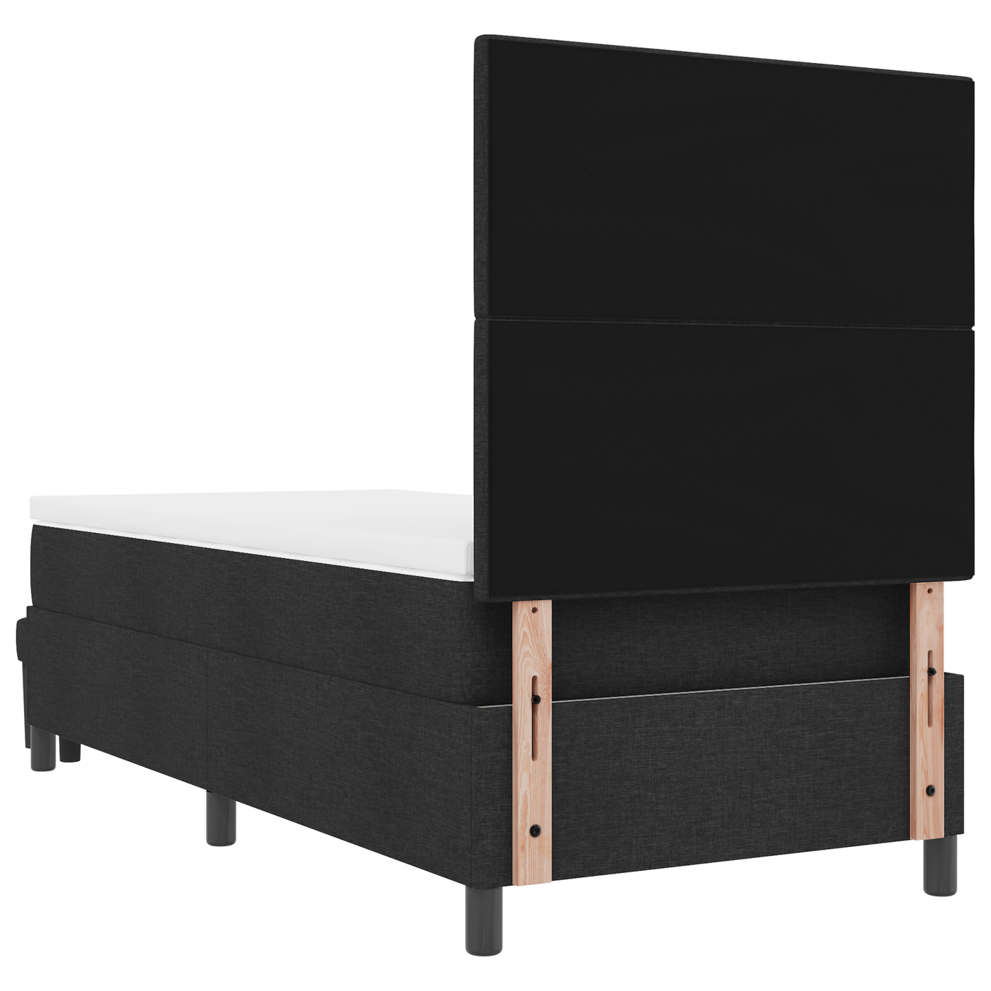 Box Spring Seng Med Madras Sort 100 X 200 Cm Stof