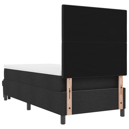 Box Spring Seng Med Madras Sort 100 X 200 Cm Stof