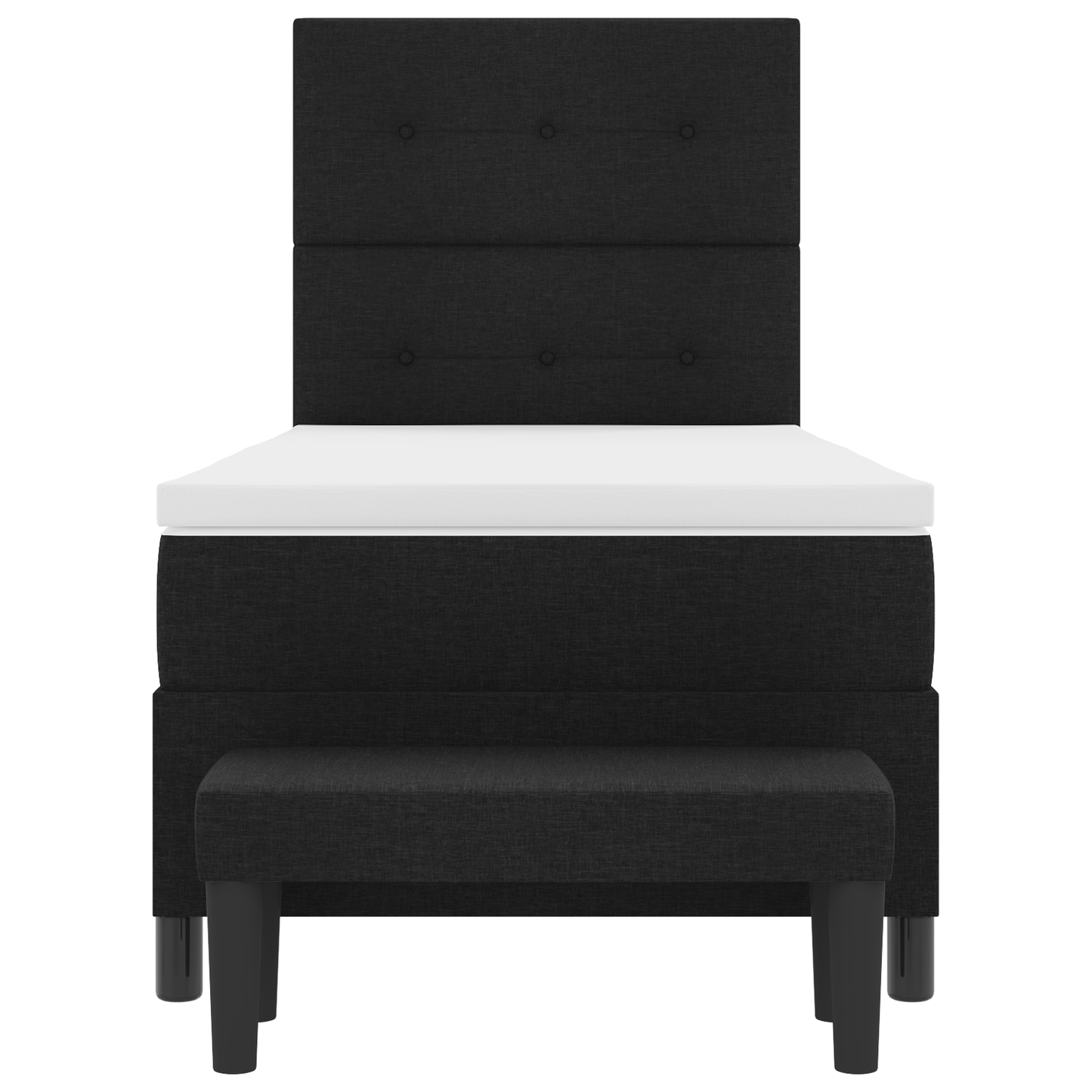 Box Spring Seng Med Madras Sort 100 X 200 Cm Stof