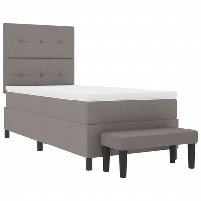 Box Spring Seng Med Madras Gråbrun 100 X 200 Cm Stof