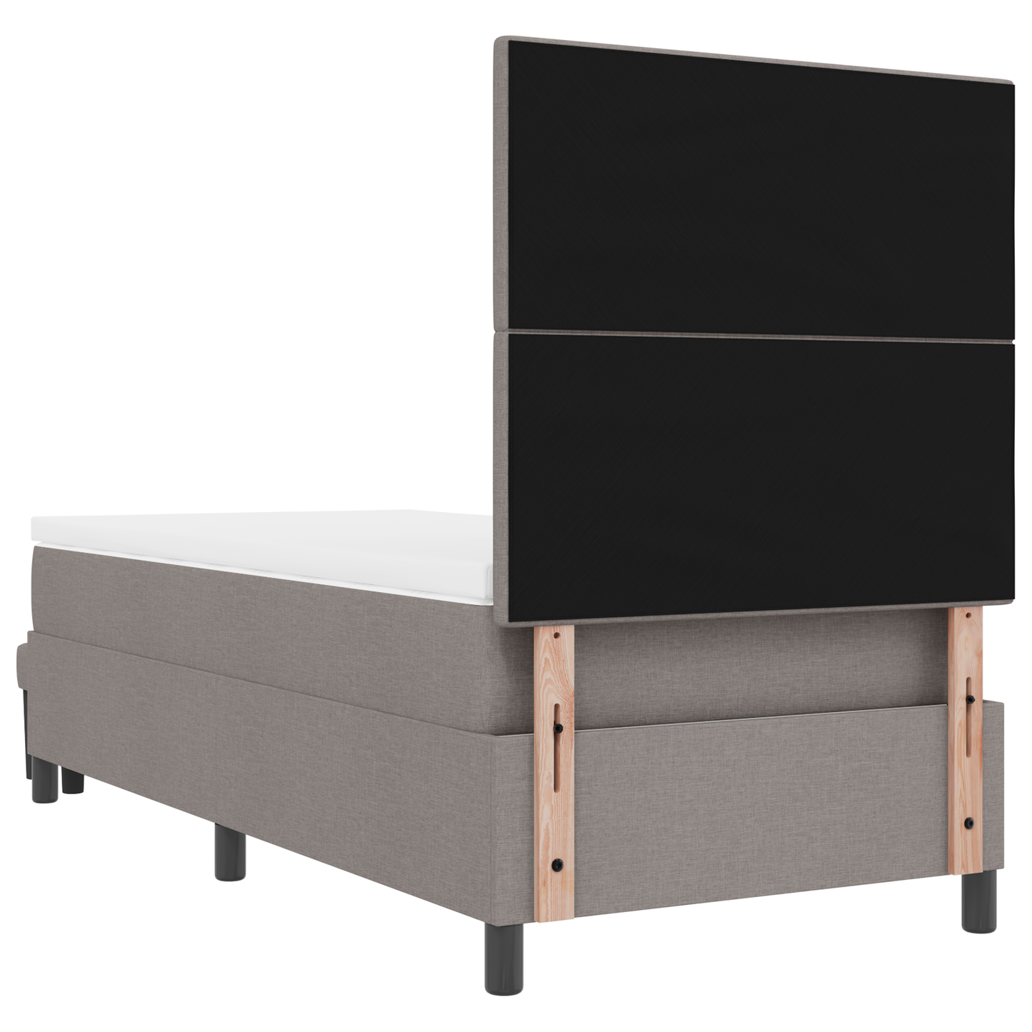 Box Spring Seng Med Madras Gråbrun 100 X 200 Cm Stof