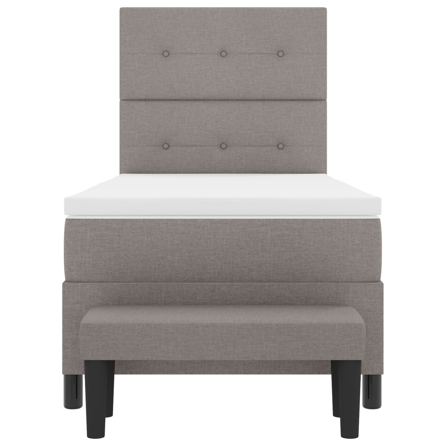 Box Spring Seng Med Madras Gråbrun 100 X 200 Cm Stof