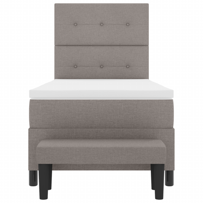 Box Spring Seng Med Madras Gråbrun 100 X 200 Cm Stof