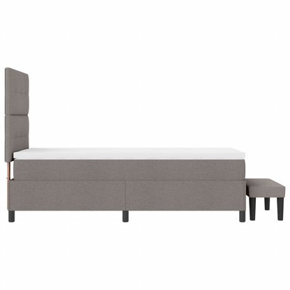 Box Spring Seng Med Madras Gråbrun 100 X 200 Cm Stof