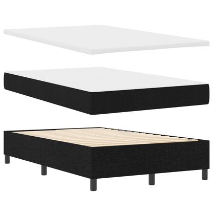 Box Spring Seng Med Madras Sort 120 X 200 Cm Stof