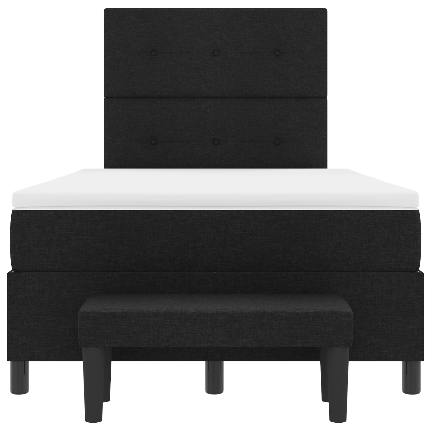 Box Spring Seng Med Madras Sort 120 X 200 Cm Stof