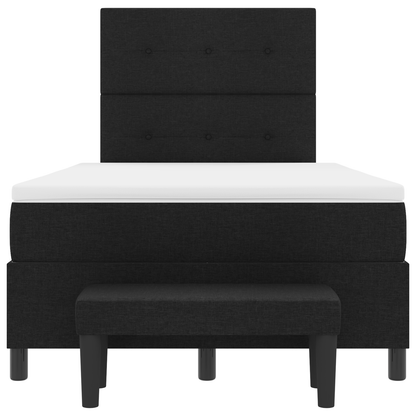 Box Spring Seng Med Madras Sort 120 X 200 Cm Stof