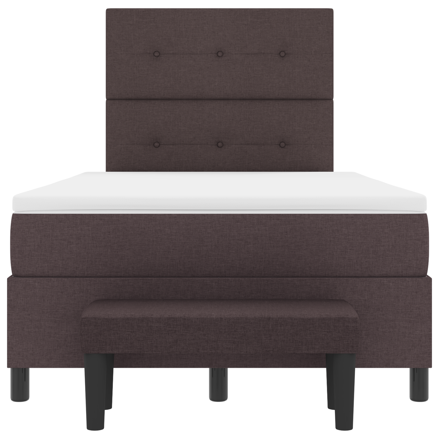 Box Spring Seng Med Madras Mørkebrun 120 X 200 Cm Stof