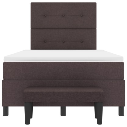 Box Spring Seng Med Madras Mørkebrun 120 X 200 Cm Stof