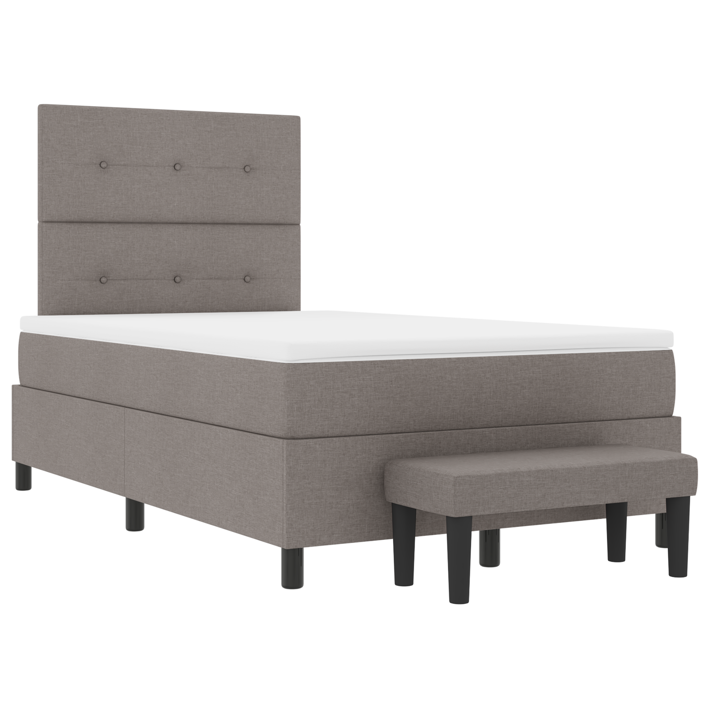 Box Spring Seng Med Madras Gråbrun 120 X 200 Cm Stof