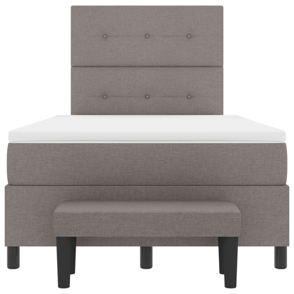 Box Spring Seng Med Madras Gråbrun 120 X 200 Cm Stof
