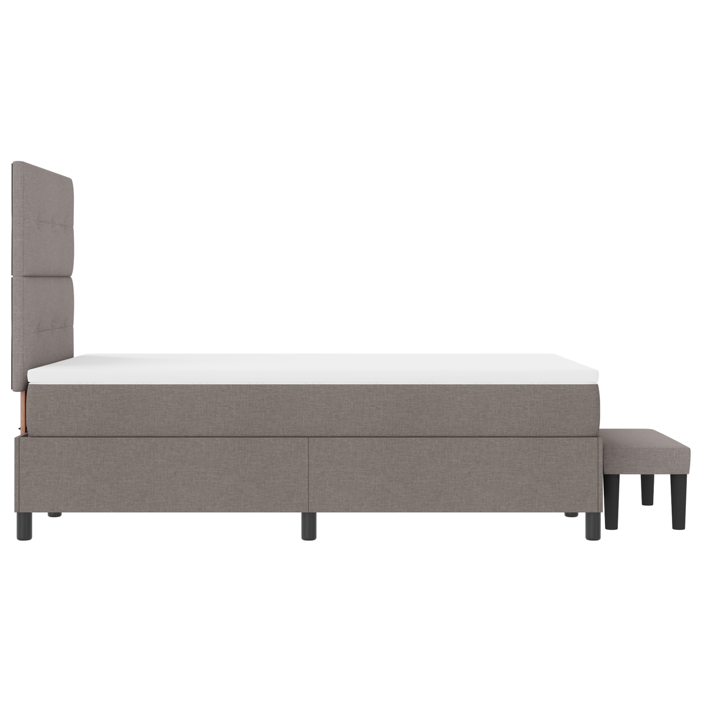 Box Spring Seng Med Madras Gråbrun 120 X 200 Cm Stof