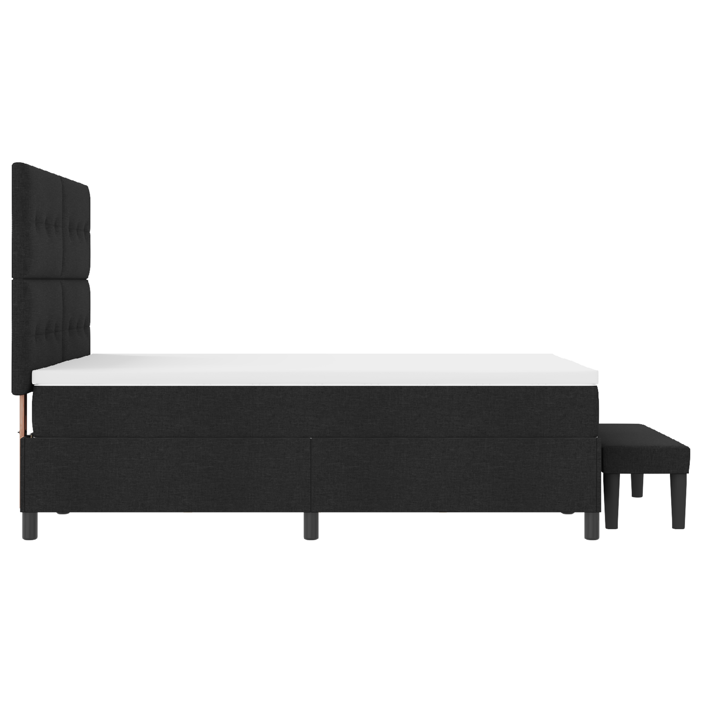 Box Spring Seng Med Madras Sort 140 X 190 Cm Stof
