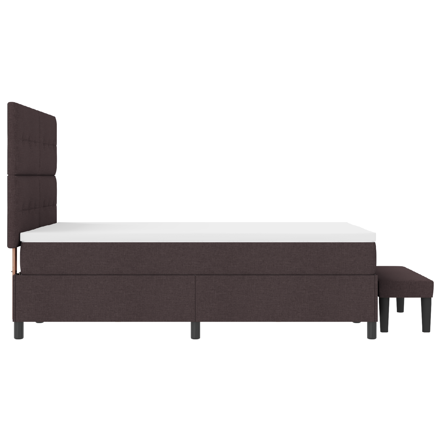 Box Spring Seng Med Madras Mørkebrun 140 X 190 Cm Stof
