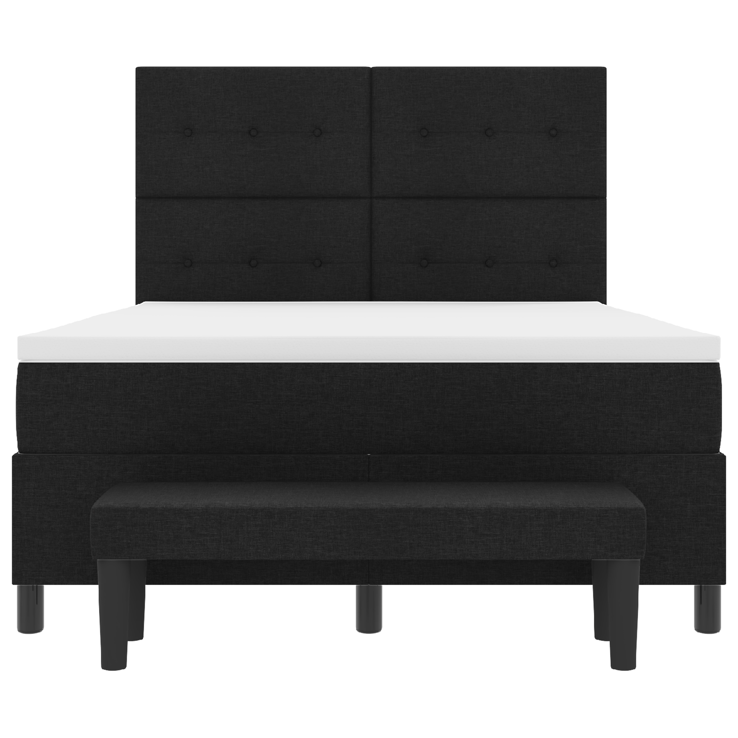 Box Spring Seng Med Madras Sort 140 X 200 Cm Stof