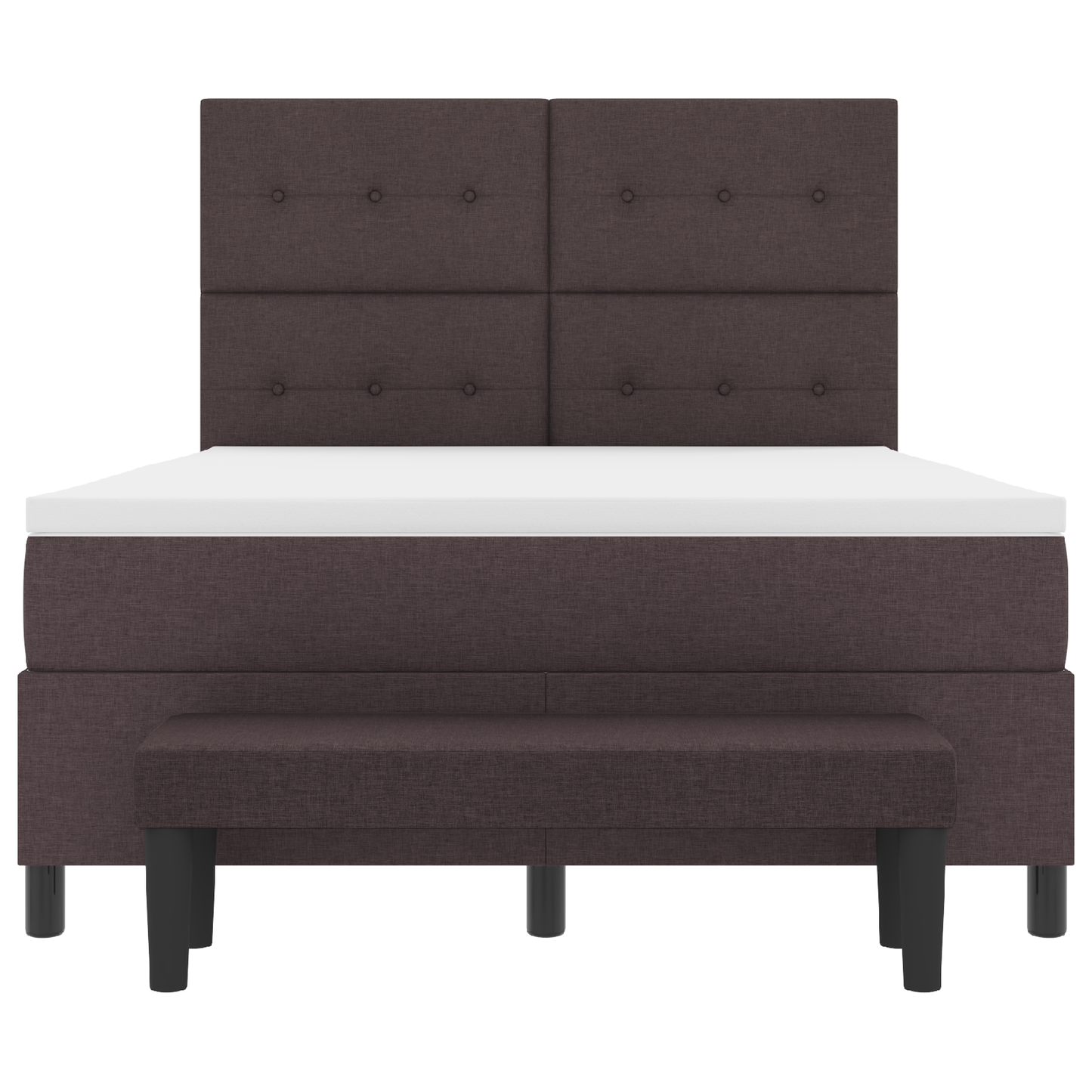Box Spring Seng Med Madras Mørkebrun 140 X 200 Cm Stof
