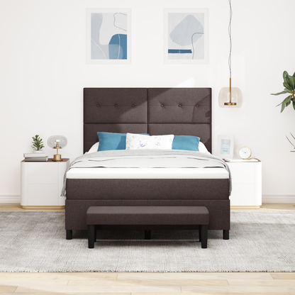 Box Spring Seng Med Madras Mørkebrun 140 X 200 Cm Stof