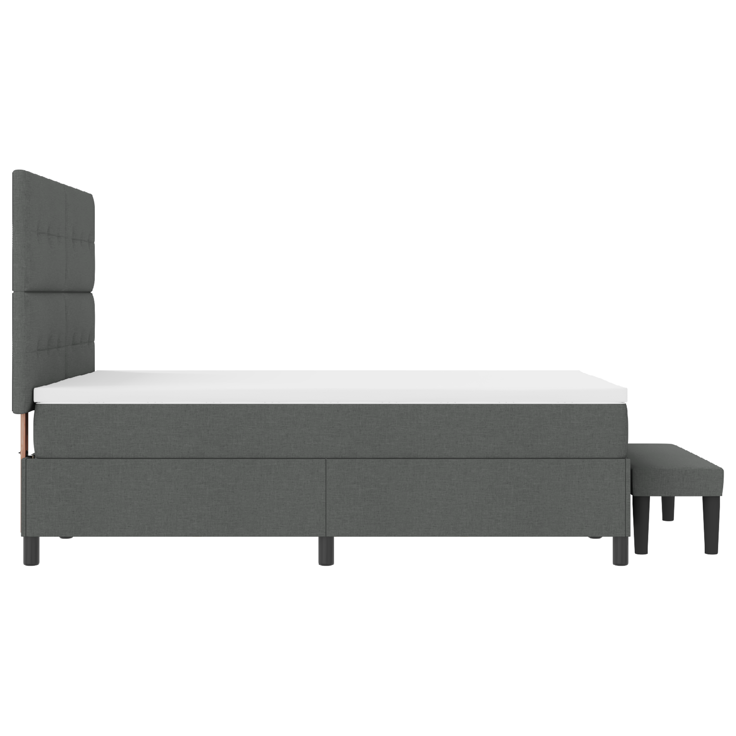 Box Spring Seng Med Madras Mørkegrå 160 X 200 Cm Stof