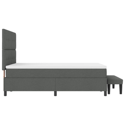 Box Spring Seng Med Madras Mørkegrå 160 X 200 Cm Stof