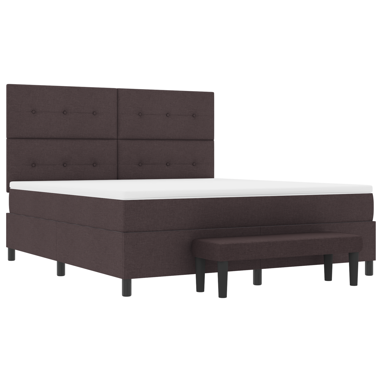 Box Spring Seng Med Madras Mørkebrun 180 X 200 Cm Stof