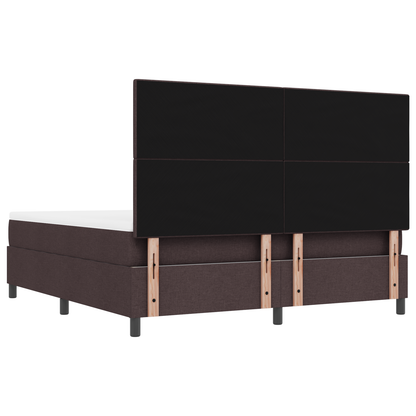 Box Spring Seng Med Madras Mørkebrun 180 X 200 Cm Stof