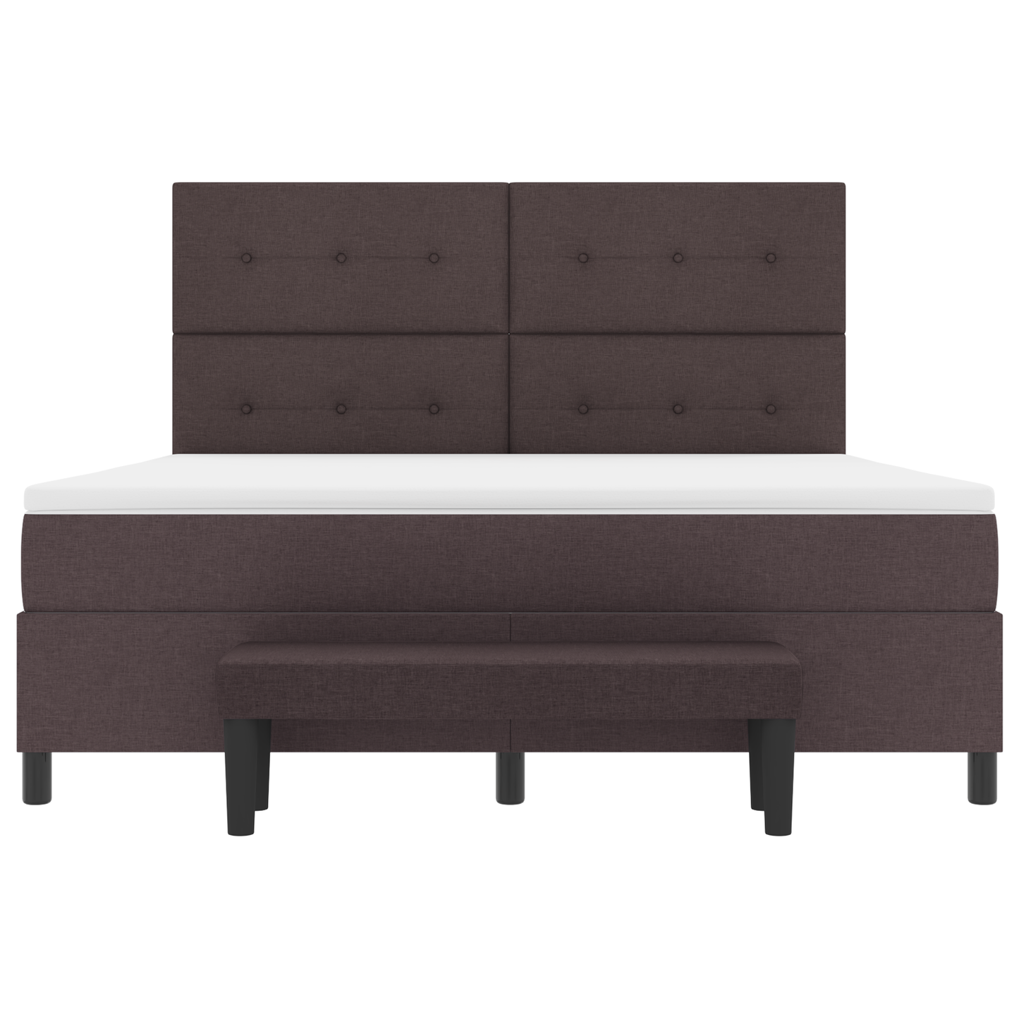 Box Spring Seng Med Madras Mørkebrun 180 X 200 Cm Stof
