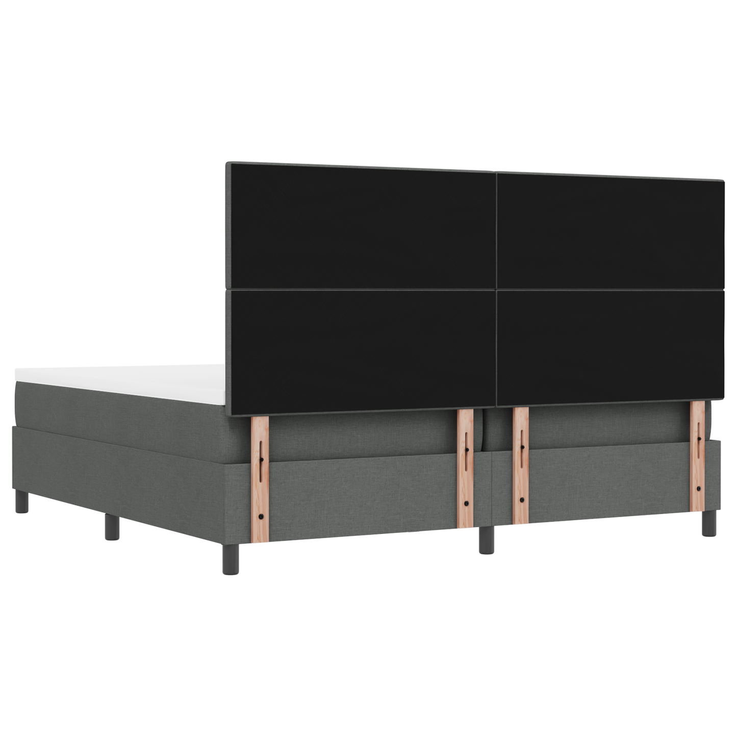 Box Spring Seng Med Madras Mørkegrå 200 X 200 Cm Stof