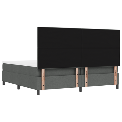 Box Spring Seng Med Madras Mørkegrå 200 X 200 Cm Stof