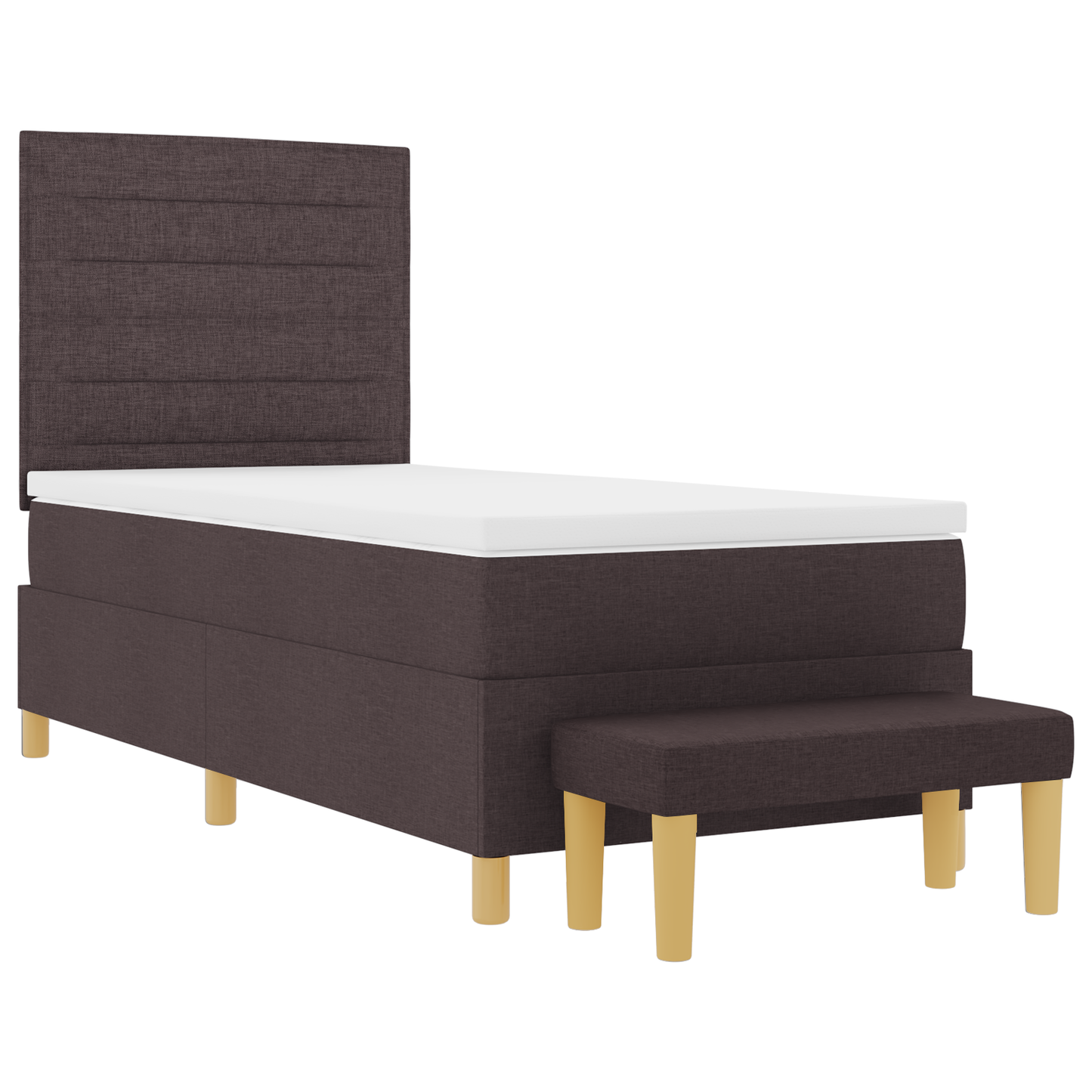 Box Spring Seng Med Madras Mørk Brun 90 X 200 Cm Stof