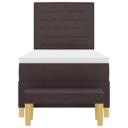 Box Spring Seng Med Madras Mørk Brun 90 X 200 Cm Stof
