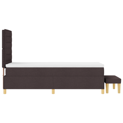 Box Spring Seng Med Madras Mørk Brun 90 X 200 Cm Stof