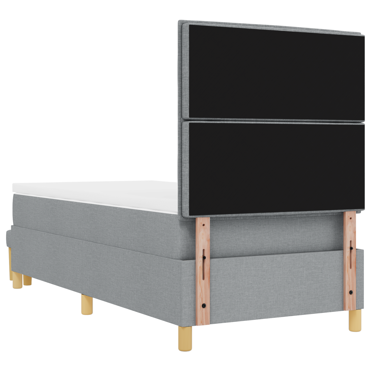 Box Spring Seng Med Madras Lysegrå 100 X 200 Cm Stof