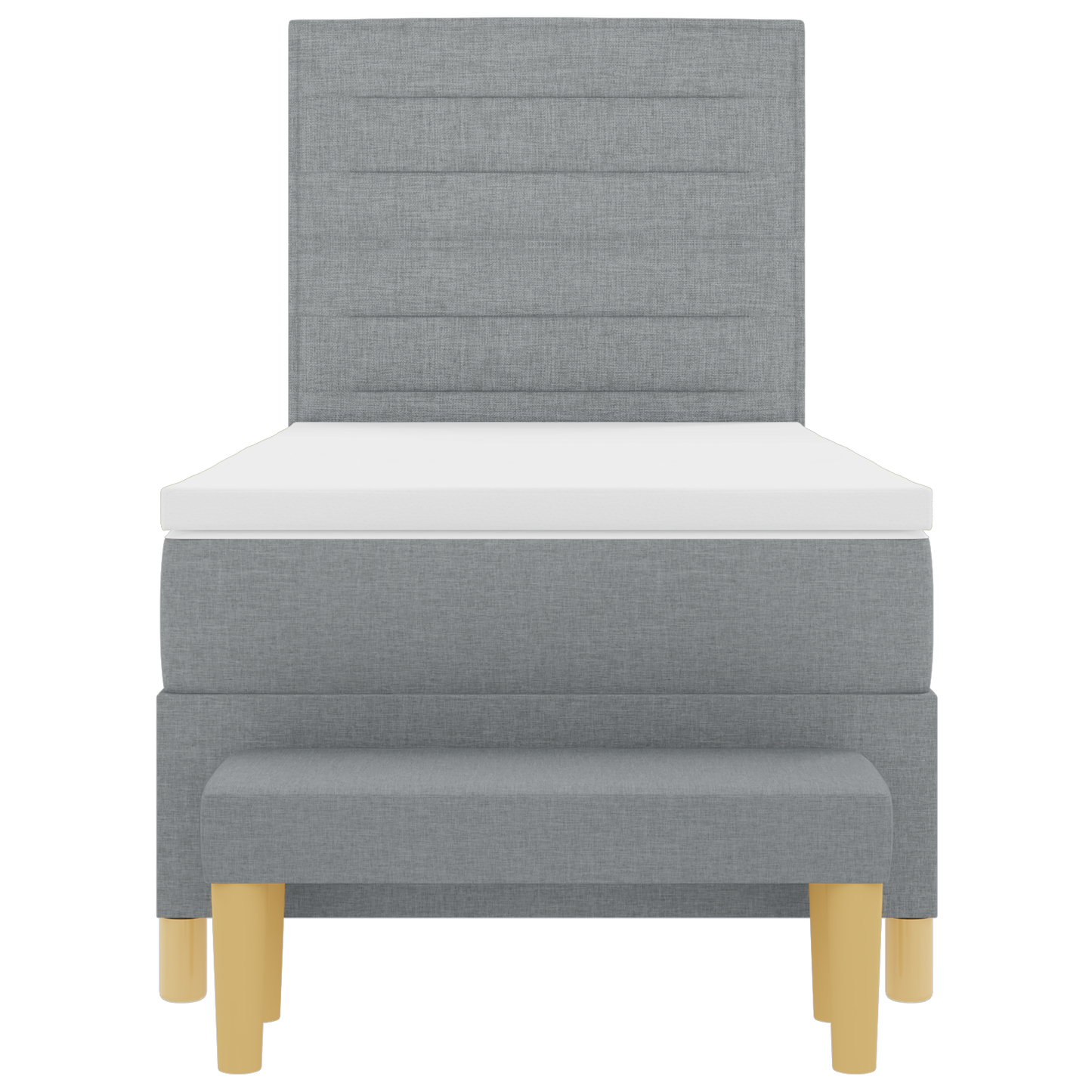 Box Spring Seng Med Madras Lysegrå 100 X 200 Cm Stof