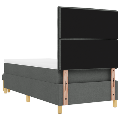 Box Spring Seng Med Madras Mørkegrå 100 X 200 Cm Stof