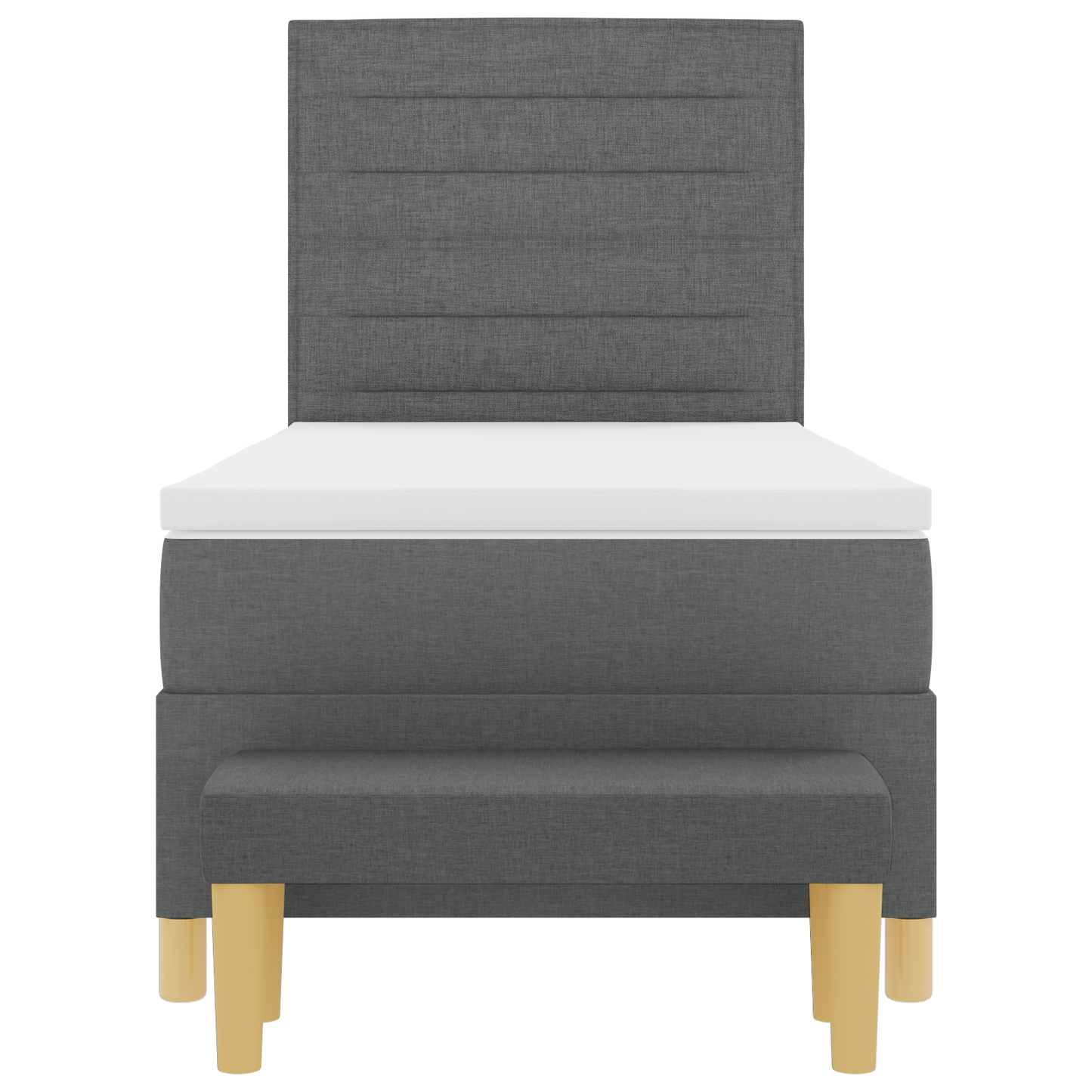 Box Spring Seng Med Madras Mørkegrå 100 X 200 Cm Stof